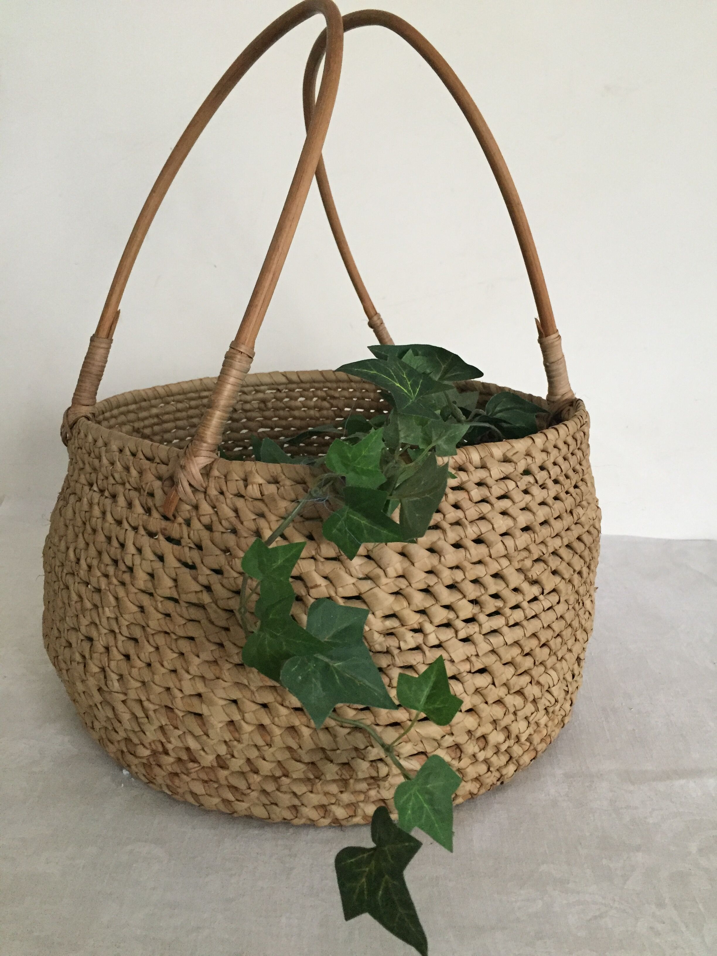 Panier boule tressé décoration bohème