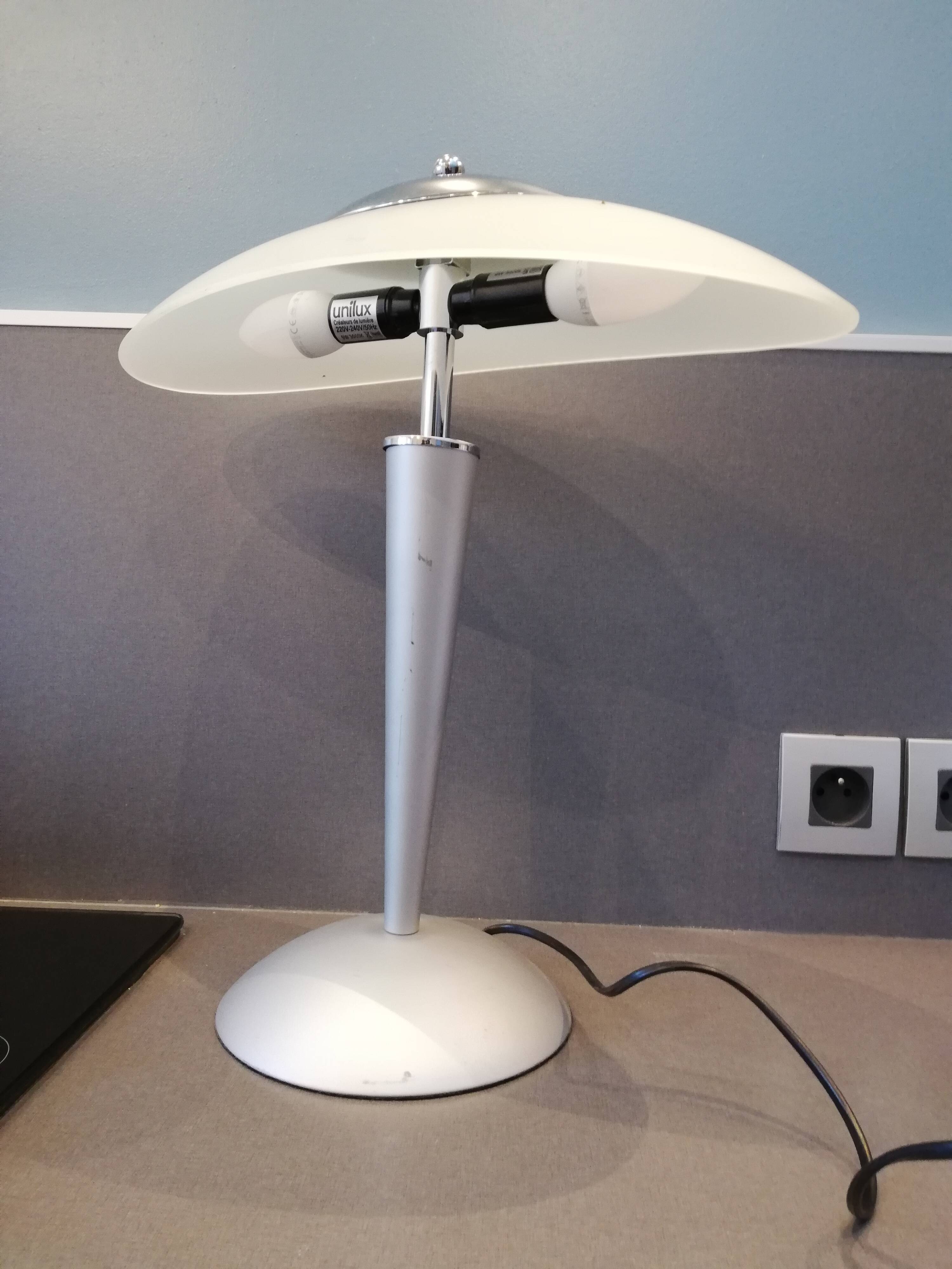 Metal mushroom lamp and Unilux glass