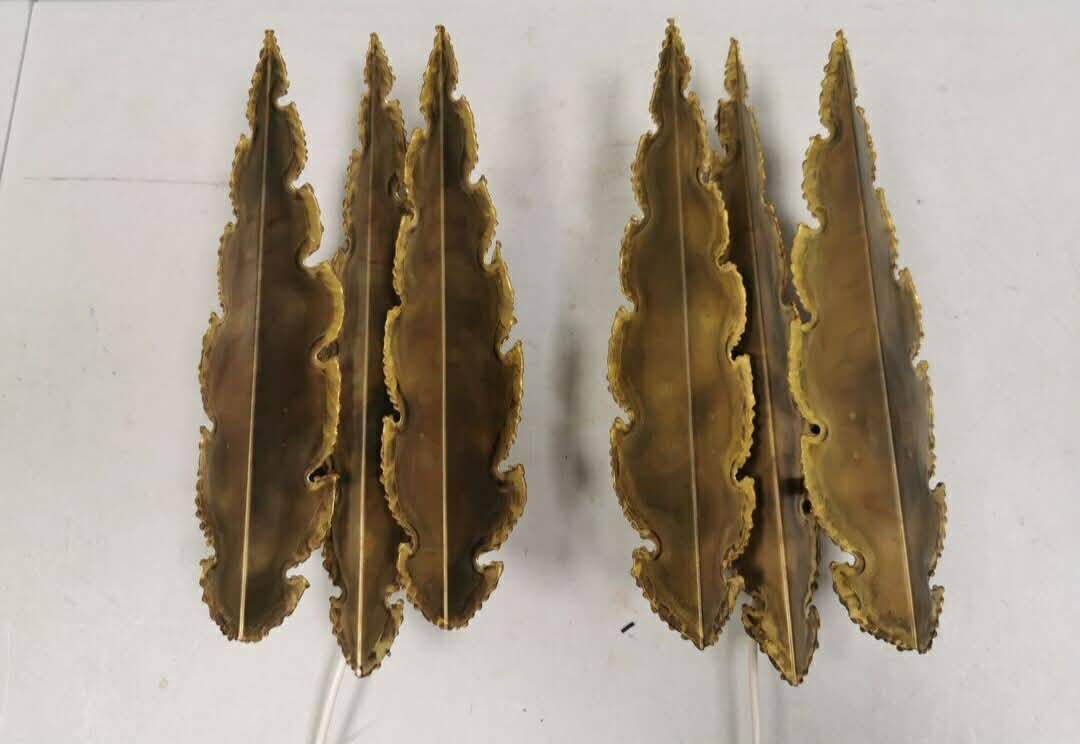 Brutalist Brass Wall Lamps by Svend Aage Holm Sørensen, Denmark 1960s