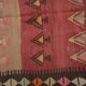 Vintage Kilim Runner, 1960s Burgundy & Pink Wool Rug 295 x 120 cm