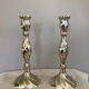 Twisted candlesticks in silver brass early twentieth century