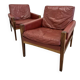 Vintage Danish Lounge Chairs In Rosewood And Leather. 1960s. 5