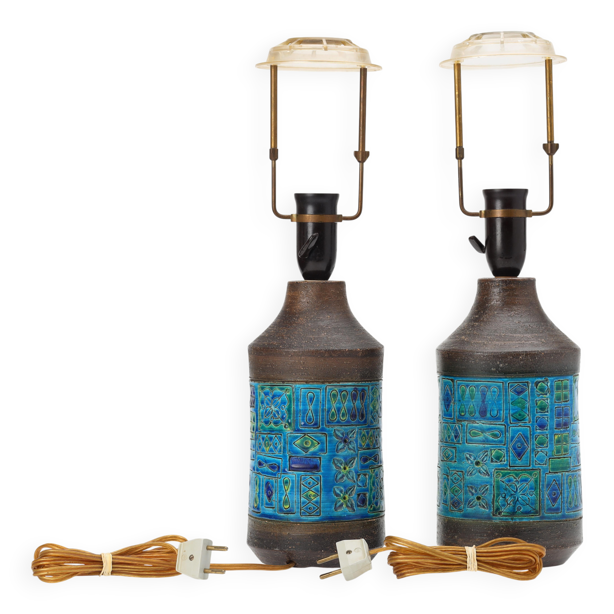 Pair of table lamps by Aldo Londi for Bitossi Sweden 1960 Signed