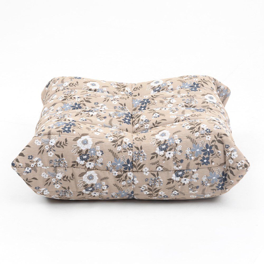 Togo lounge chair with pouf and 2-seater sofa in patterned fabric by Michel Ducaroy for Ligne Roset, set of 3