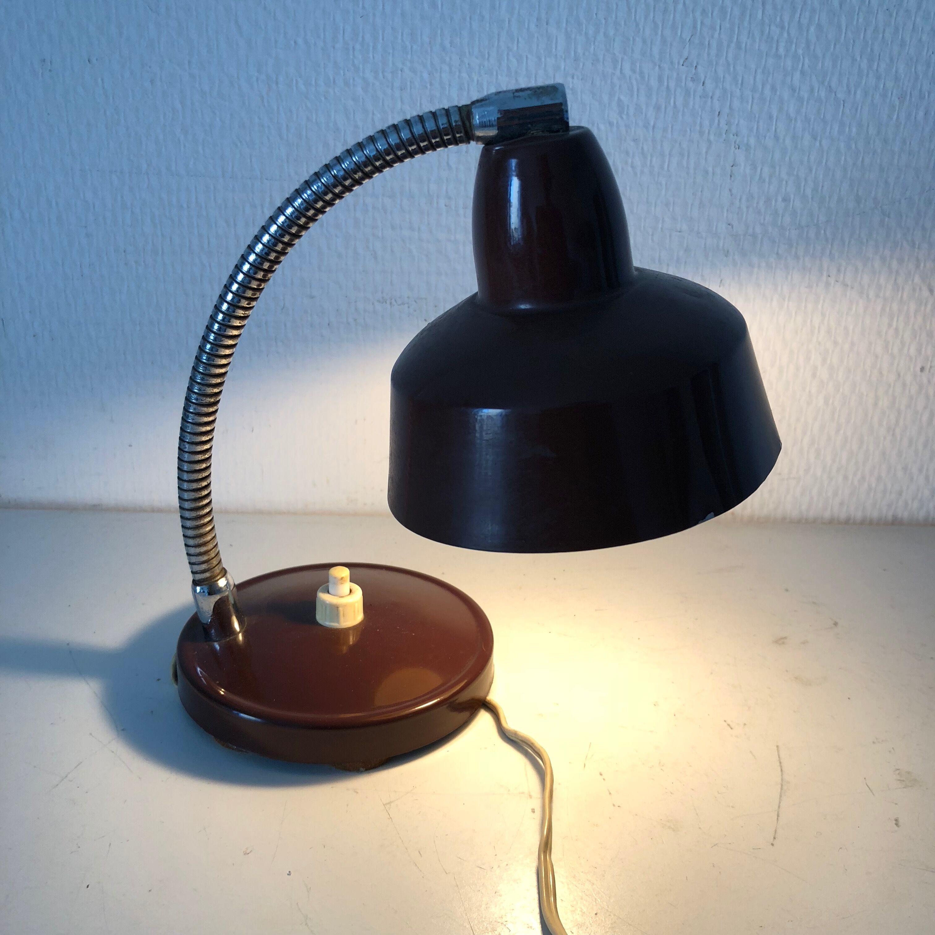 Chocolate bedside lamp 1960