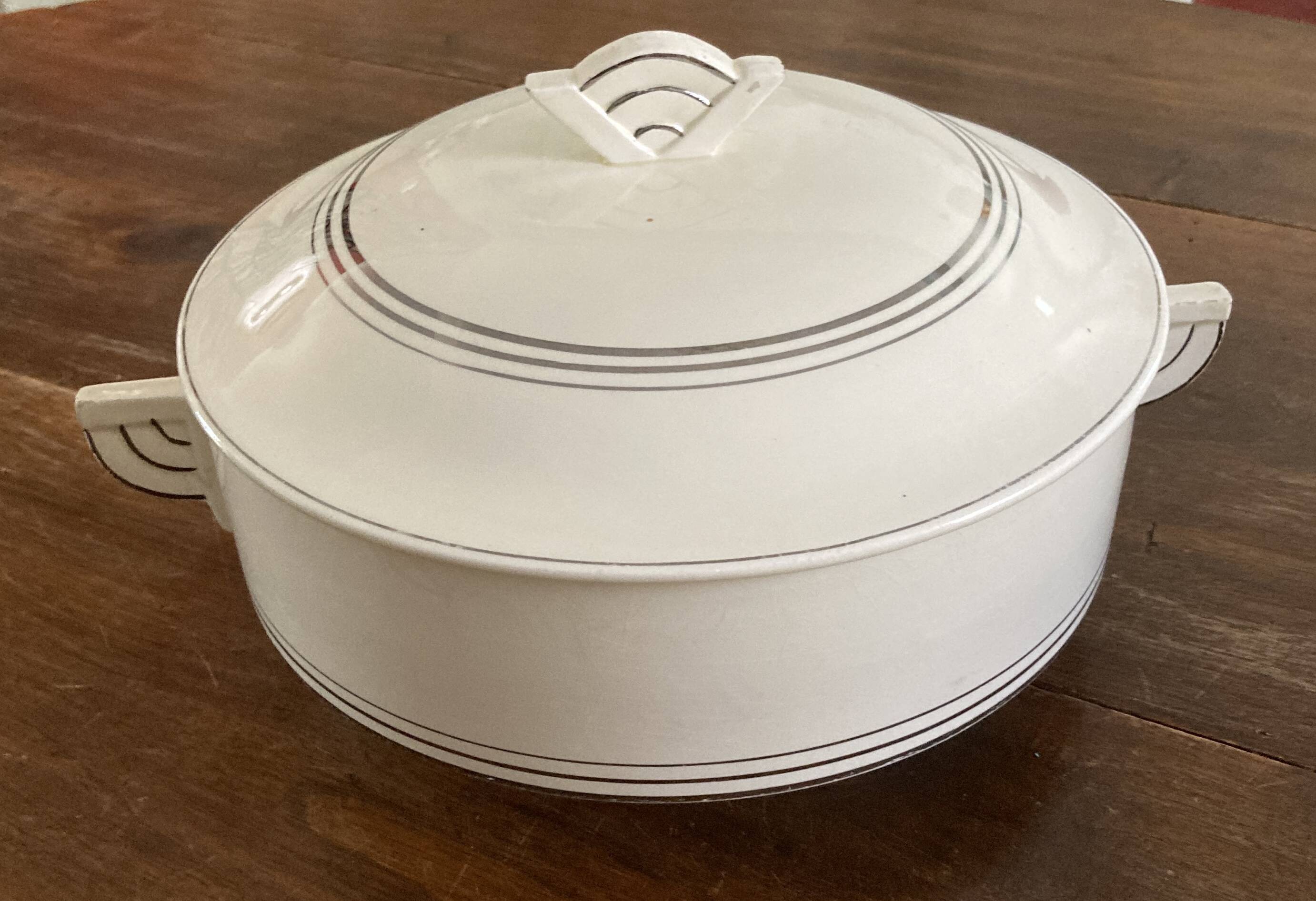 Art Deco Soup Tureen - Cream White