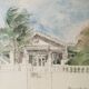 Framed watercolor by F. Hennequet - Reunion Island