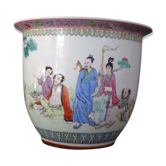 Cache pot chinois famille rose vase Chine porcelaine début XXème