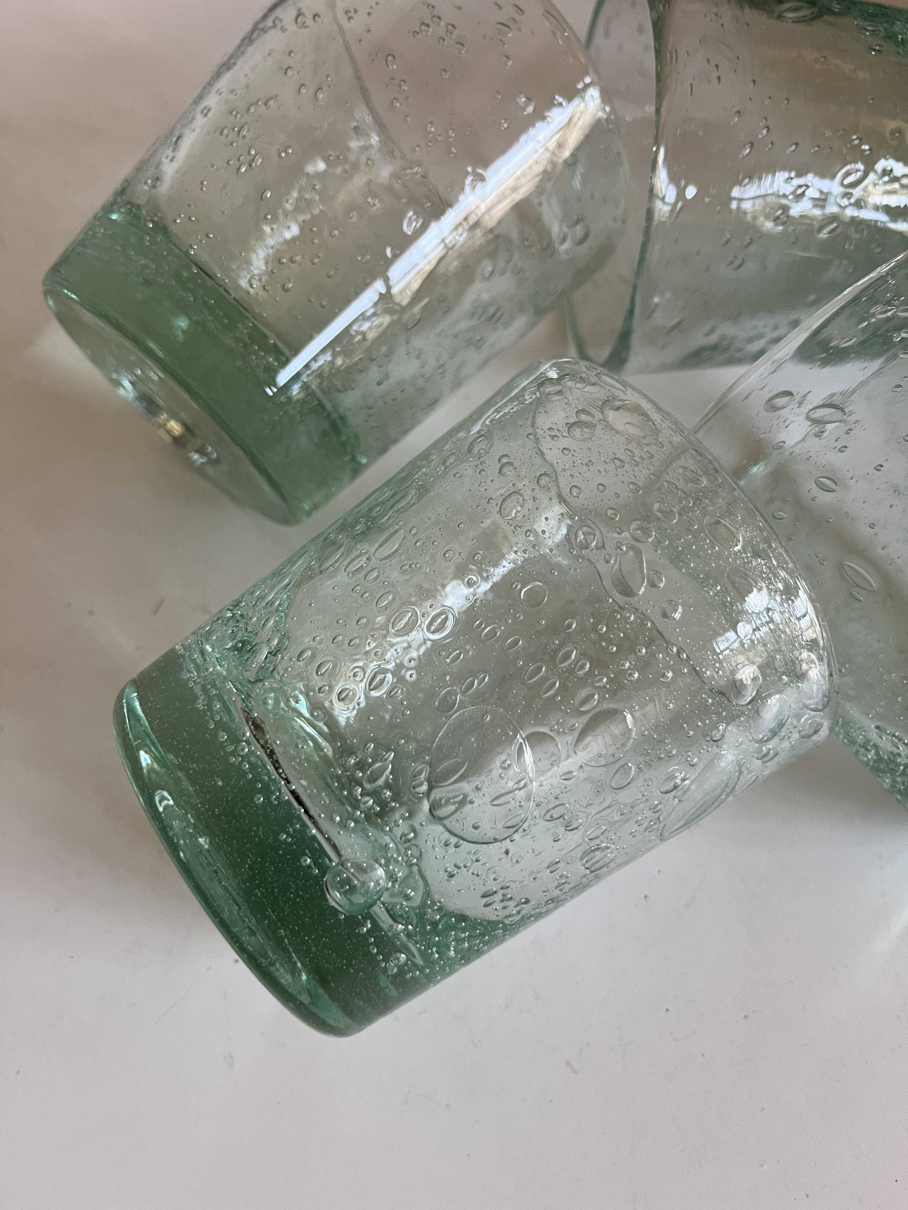 Set of 4 Biot XXL 1960 green Aqua tumblers.