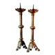 Pair of large Empire solid brass candlesticks – 78 cm