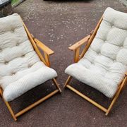 Paire de fauteuils pliants à 3 positions variables modèle Kontiki par Gillis Lundgren