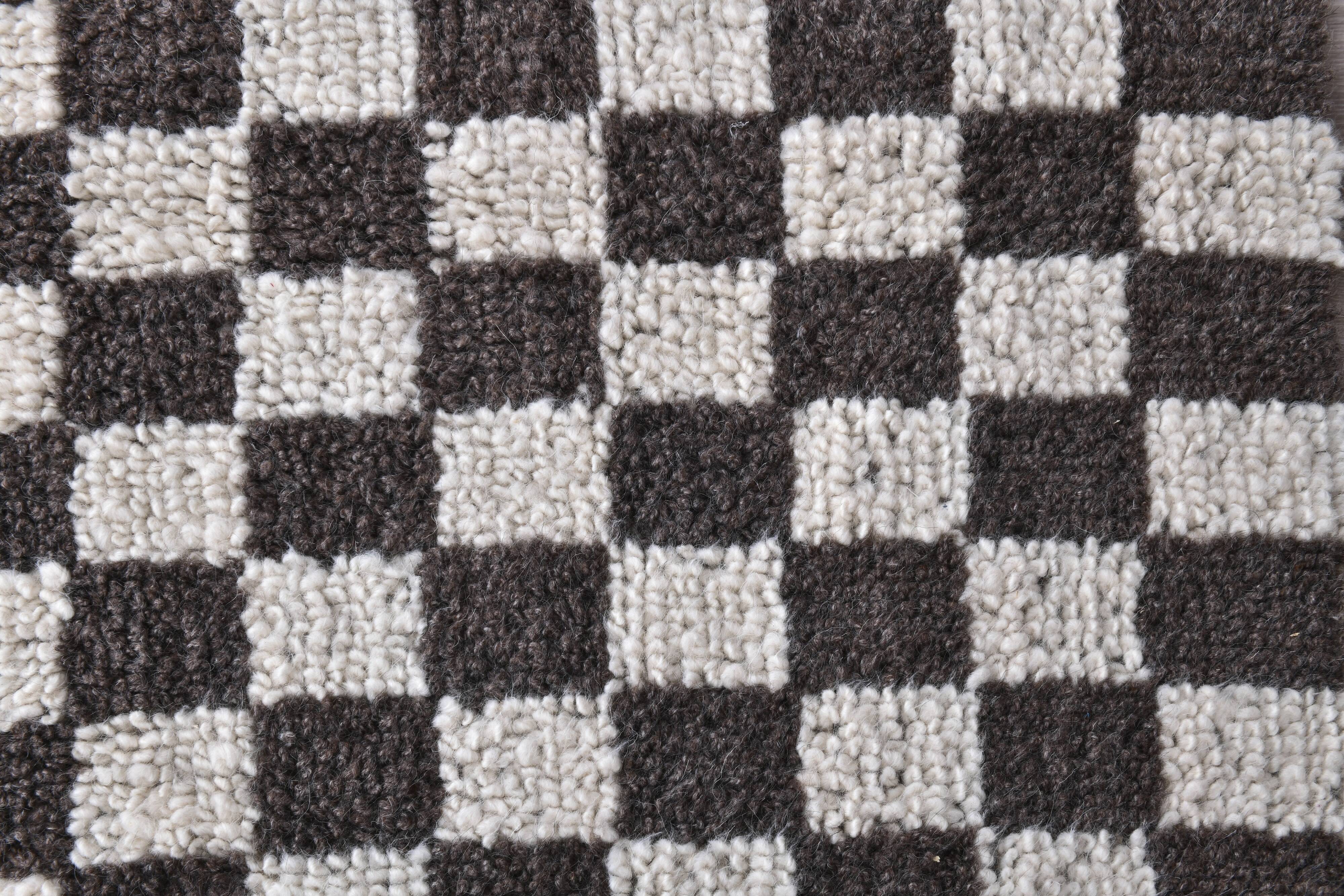 Brown White Vintage Runner Rug 69x249Cm SK 241394