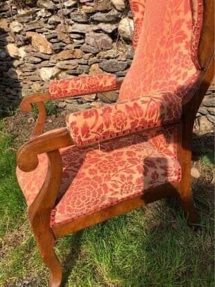 Voltaire armchair with walnut ears