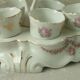 Porcelain shell service decorated garland of flowers