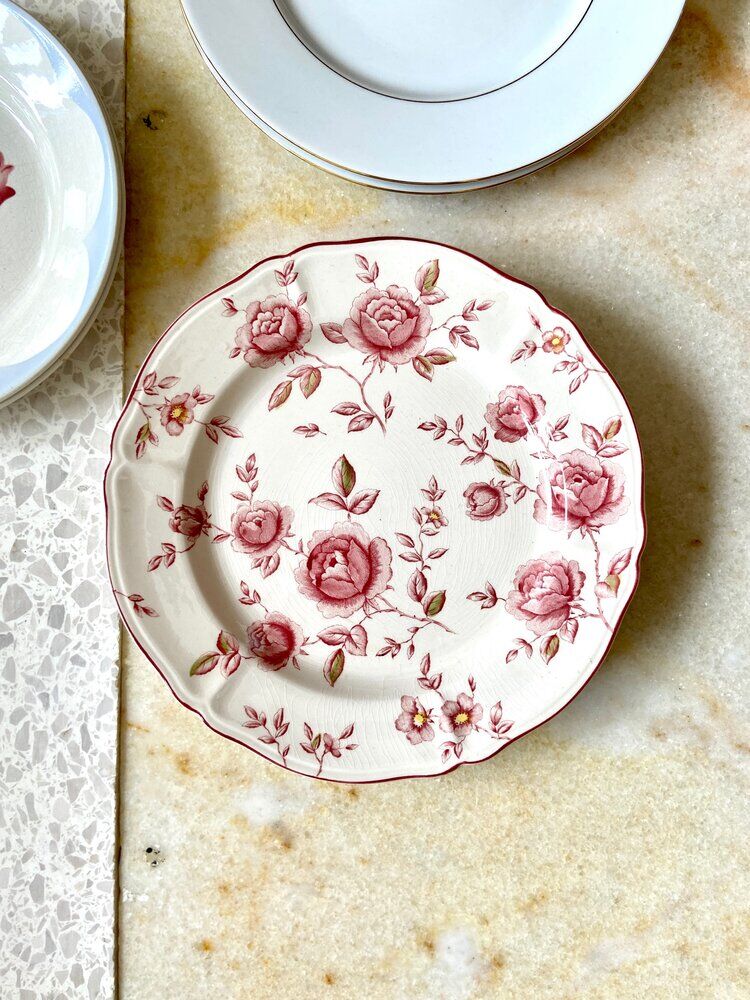 6 floral ceramic plates