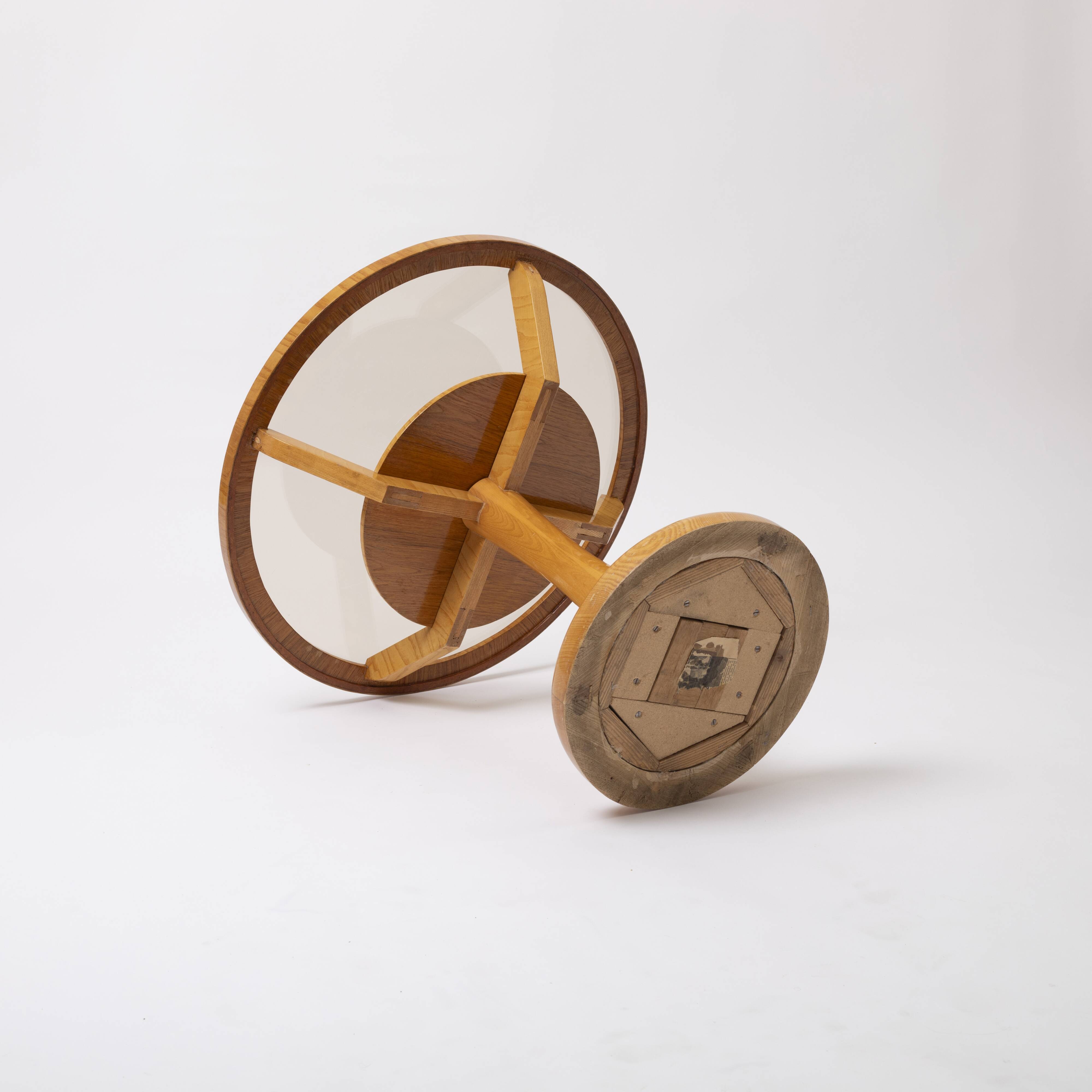 Ocassionall / console table in ash and smoked glass , 1950s, Czechoslovakia