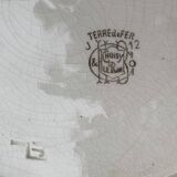 Plate with iron rose motifs, hb, Choisy le roi art deco