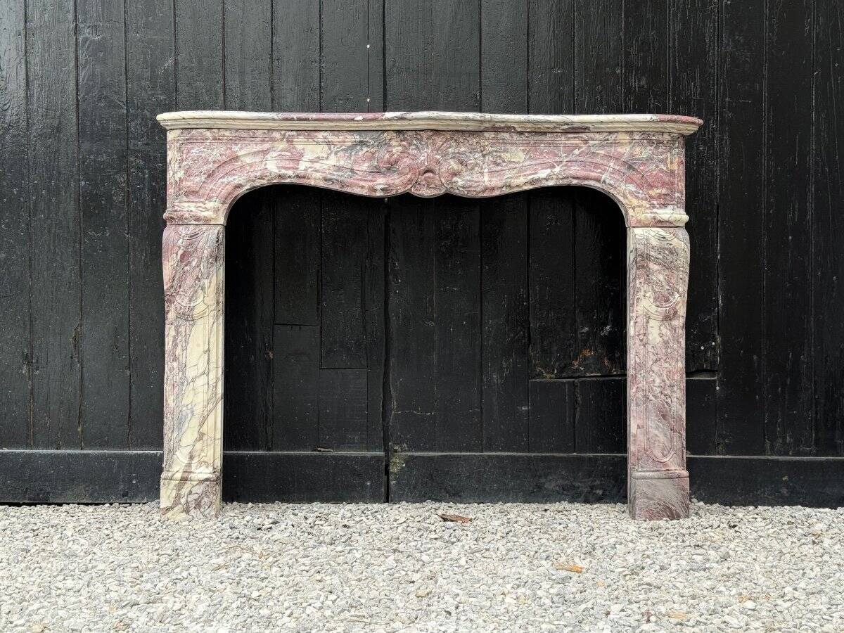 Regency Fireplace in Violet Breccia Marble, 18th Century