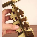 Brutalist vintage heavy brass candle Holder.