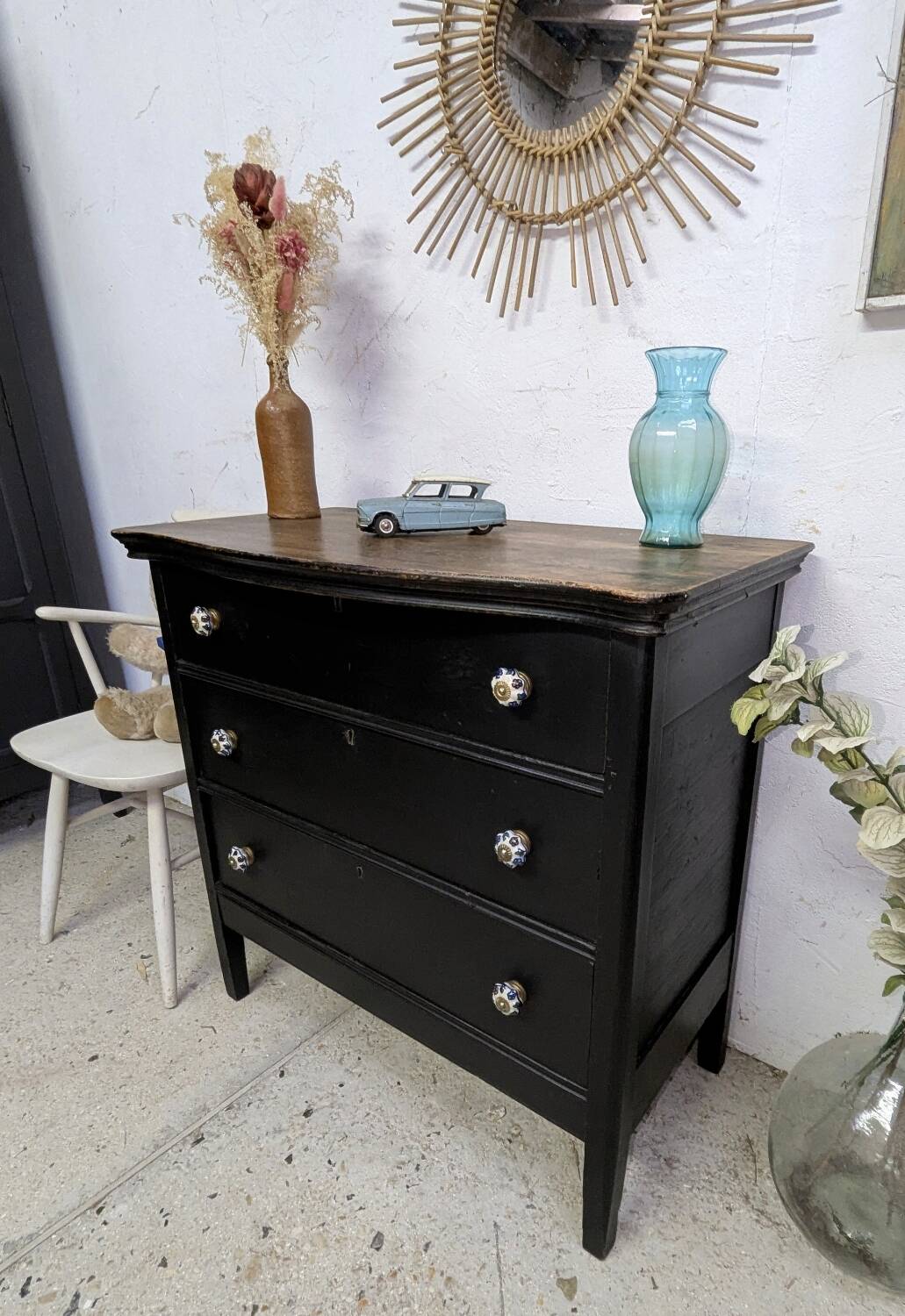 Commode Anglaise Milieu 20e Siècle Patine Shabby