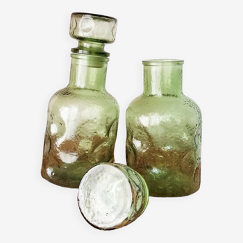 Duo of glass bottles
