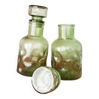 Duo of glass bottles