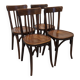 Set of 4 Baumann bistro chairs in bent beech, France circa 1930.