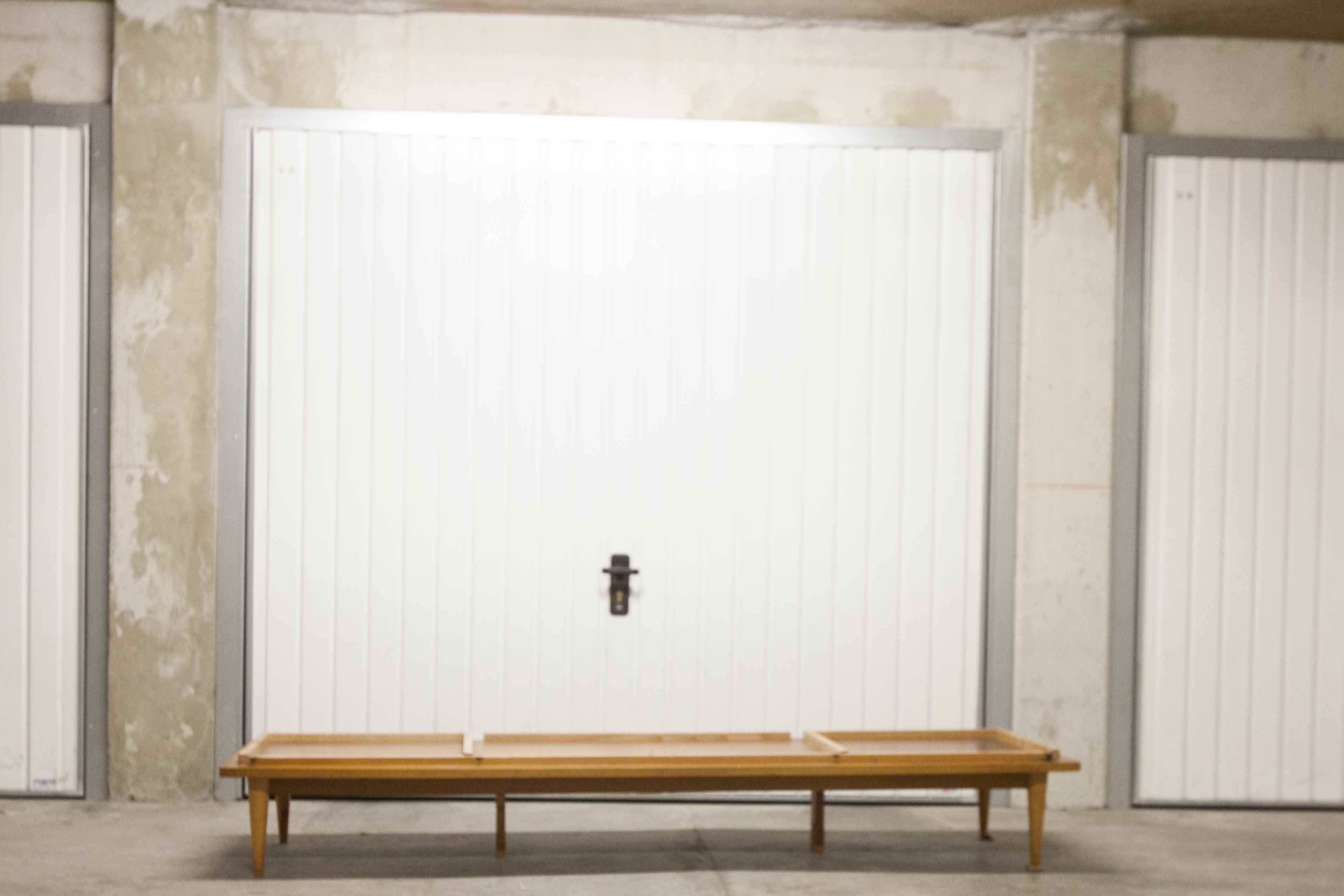 Scandinavian wardrobe 1960 honey color 4 doors L 205 cm