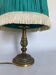 Brass and raffia lamp