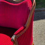 Louis XV style canapé in moulded wood – red velvet fabric – 19th century