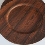 Set of 12 plywood rosewood and teak plates by Morsbak, Denmark 1960s