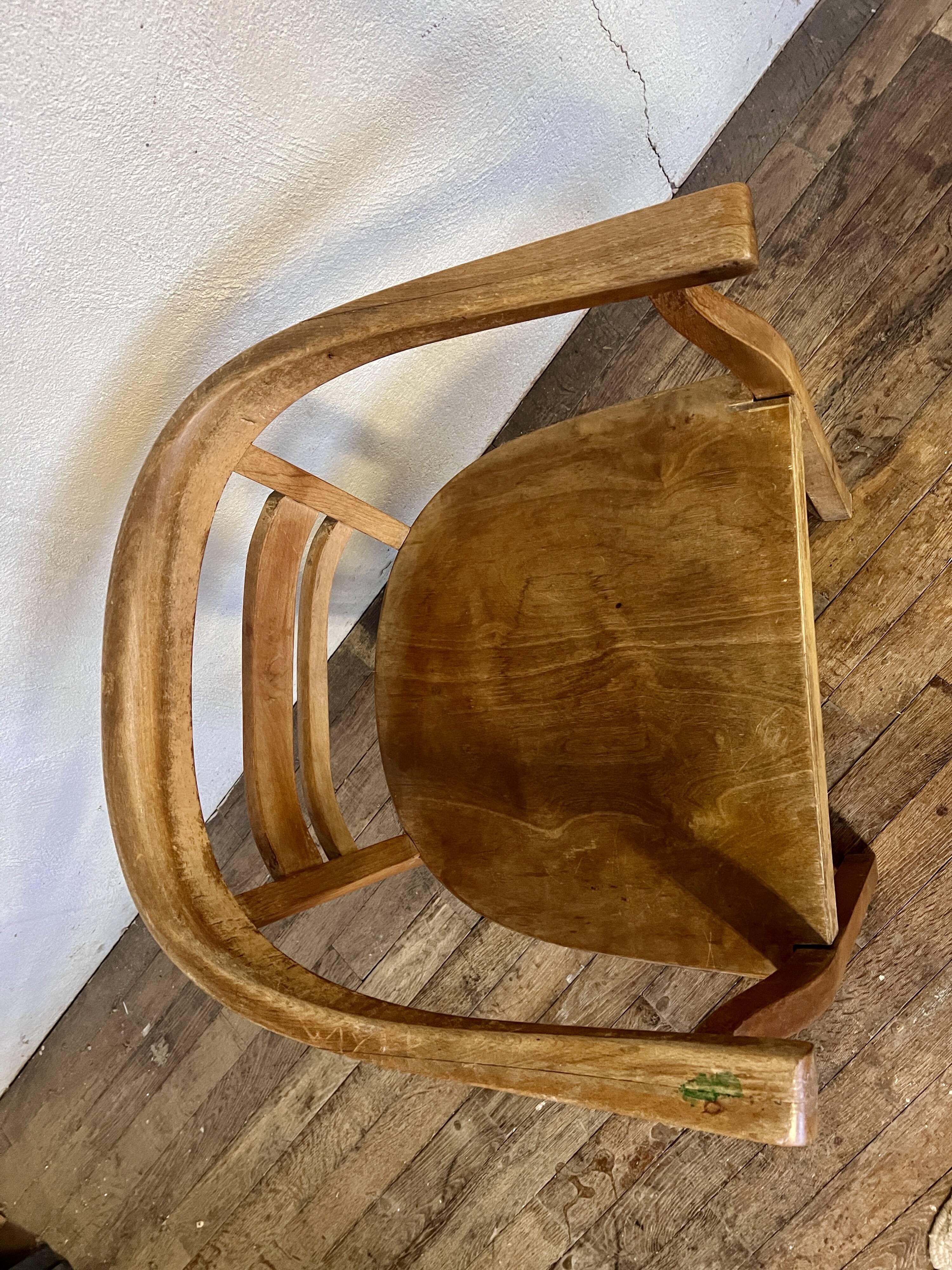 Vintage beech armchair
