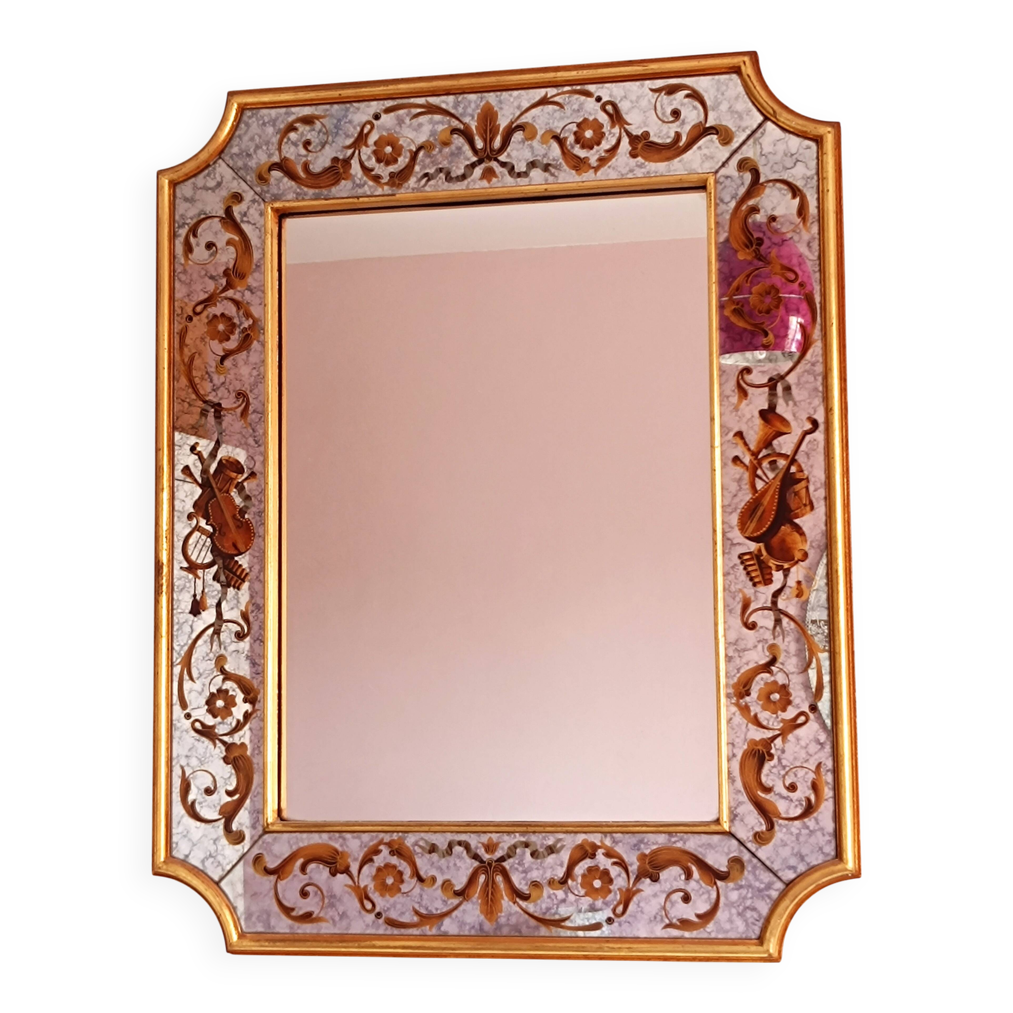 Eglomised glass mirror 75 X 60 cm