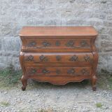 Curved Louis XV style chest of drawers known as a “tomb”