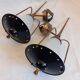 pair of wall-mounted torch lights corner 1950-1960 Arlus or Lunel glass metal