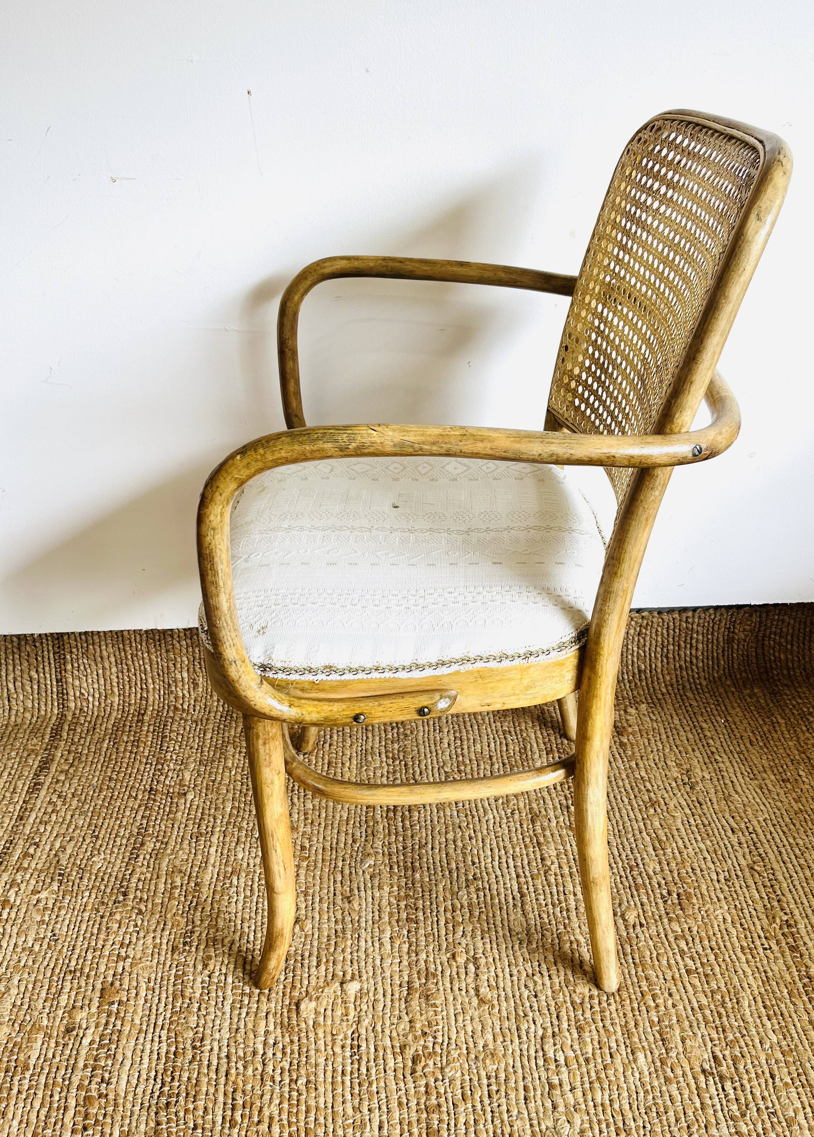 Josef Hoffmann for Thonet model 811 armchair in bentwood and cane