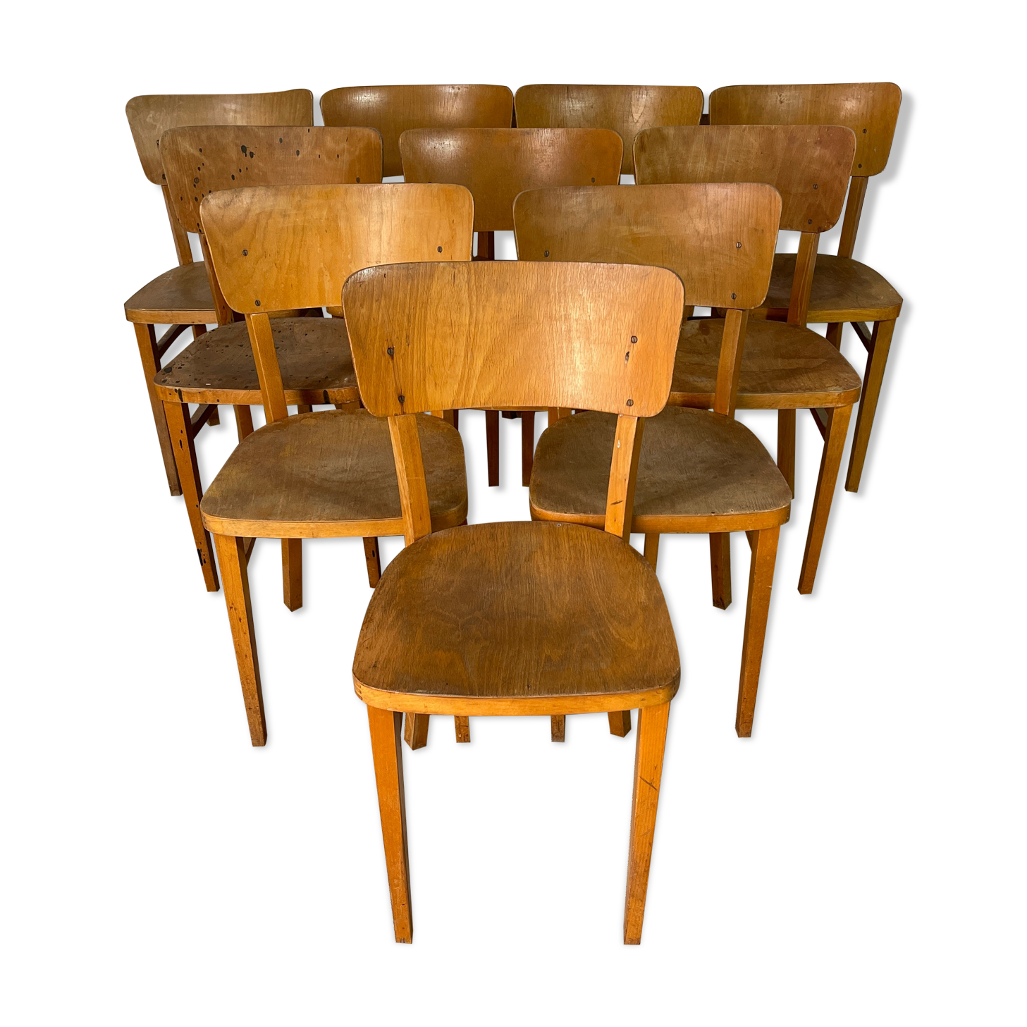 Set of 10 bistro chairs bar thonet year 60