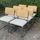 Series of 6 chairs Marcel Breuer Cesca B32