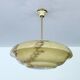Art Deco Pendant Light, Marble Glass Amber Ivory, Alabaster Style, Vintage Chandelier