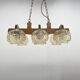 1970's wood & glass chandelier, czechoslovakia
