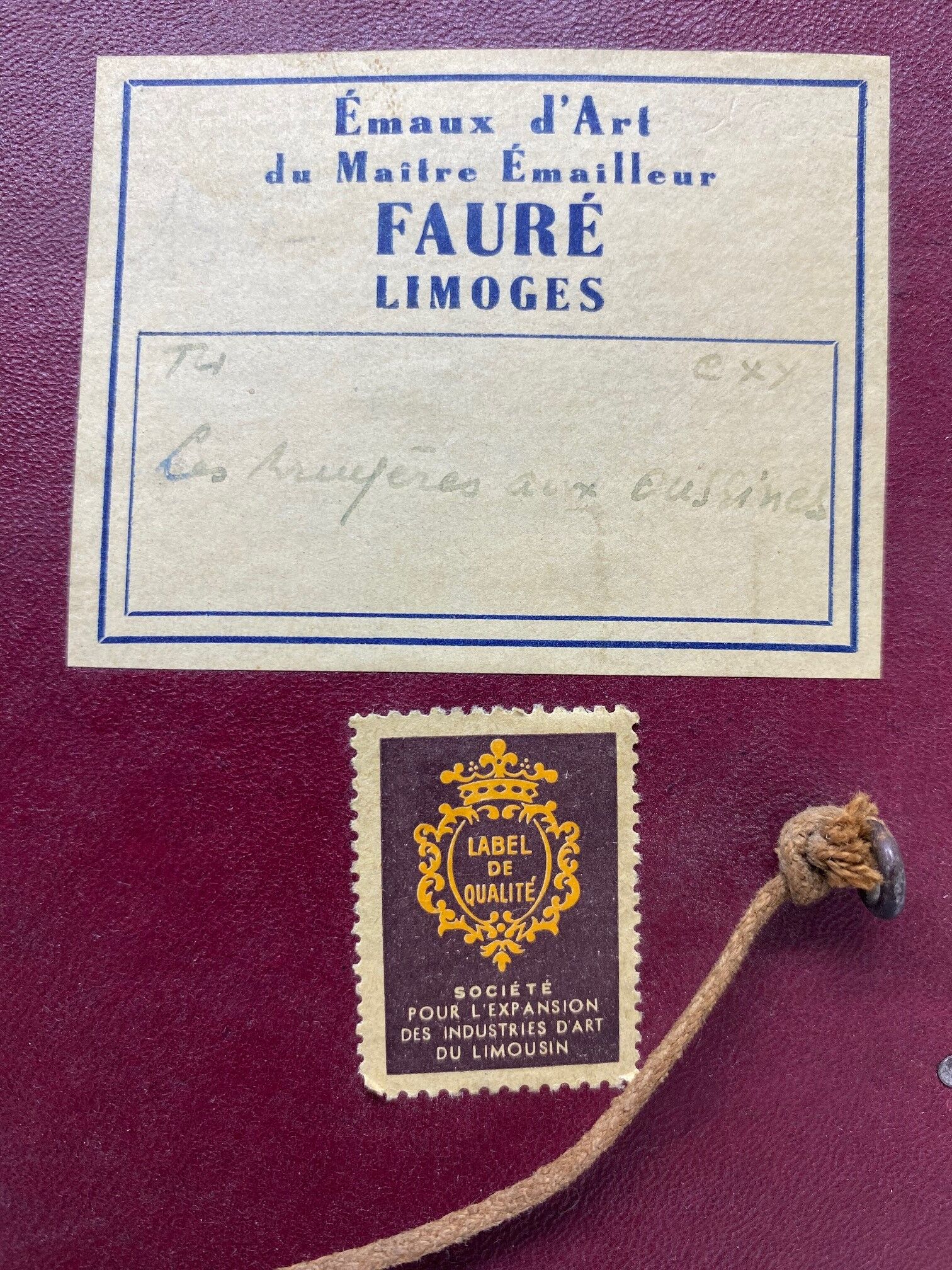 Emaux d'Art of the Master Emailler FAURE, Limoges