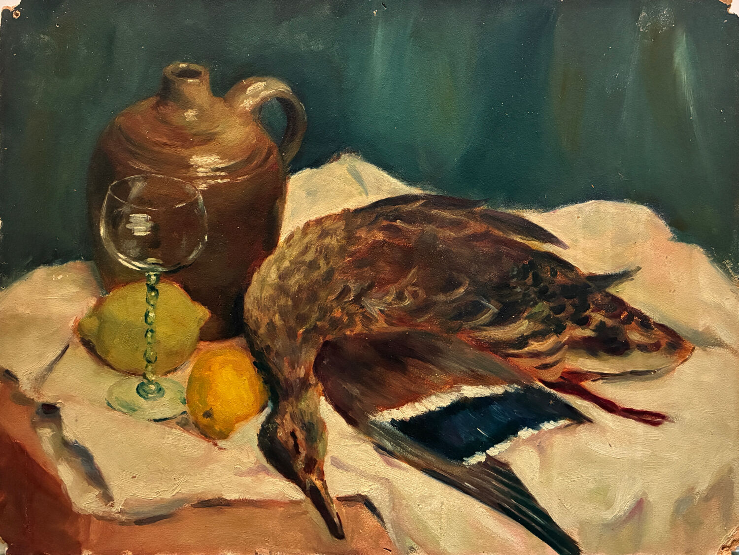 Still life with duck and lemon 20th century
