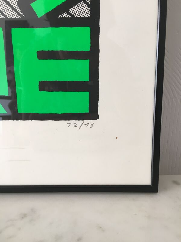 Affiche ''Cul Carré'' verte 70x50 cm sérigraphie faite main signée numérotée