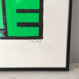 Affiche "Cul Carré" verte 70x50 cm sérigraphie faite main signée numérotée