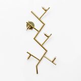 Pair of Modern Italian Murano Glass and Brass Flowers Wall Lamps