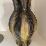 Saint Clément ceramic vase from the 50s, black and yellow