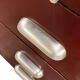 Bureau vintage en métal bordeaux Ahrend / Bureau Oda Prominent