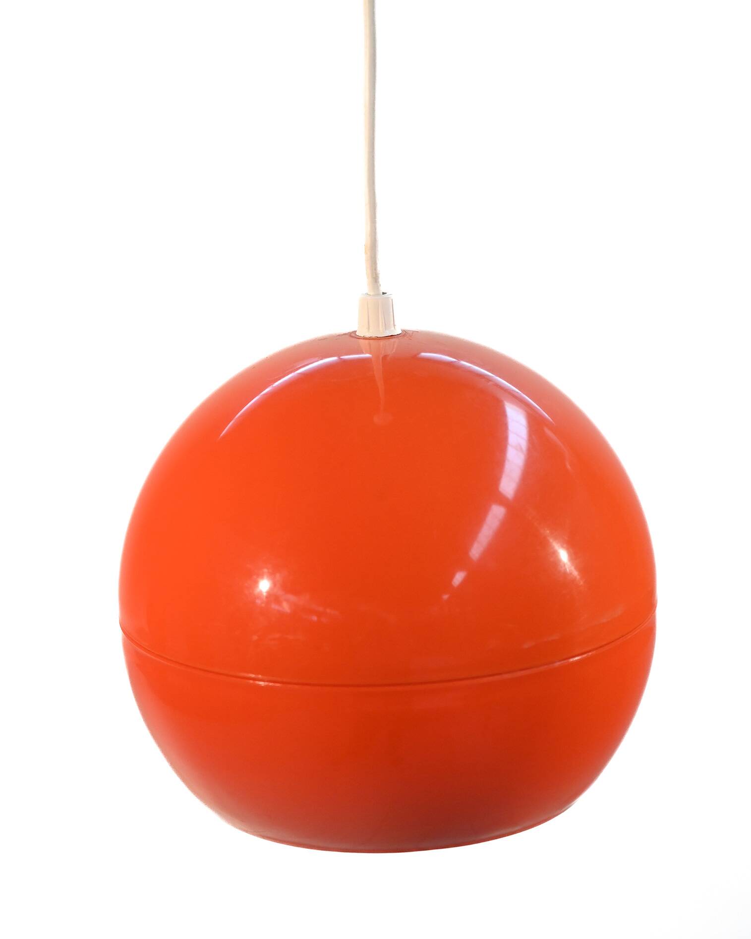 Space Age style ceiling lamp in organge plastic, 1960s
