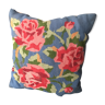 Cushion tapestry roses on blue background 35x35cm