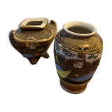 2  Japanese satsuma vases